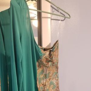 Turquoise and Gold Jumpsuit